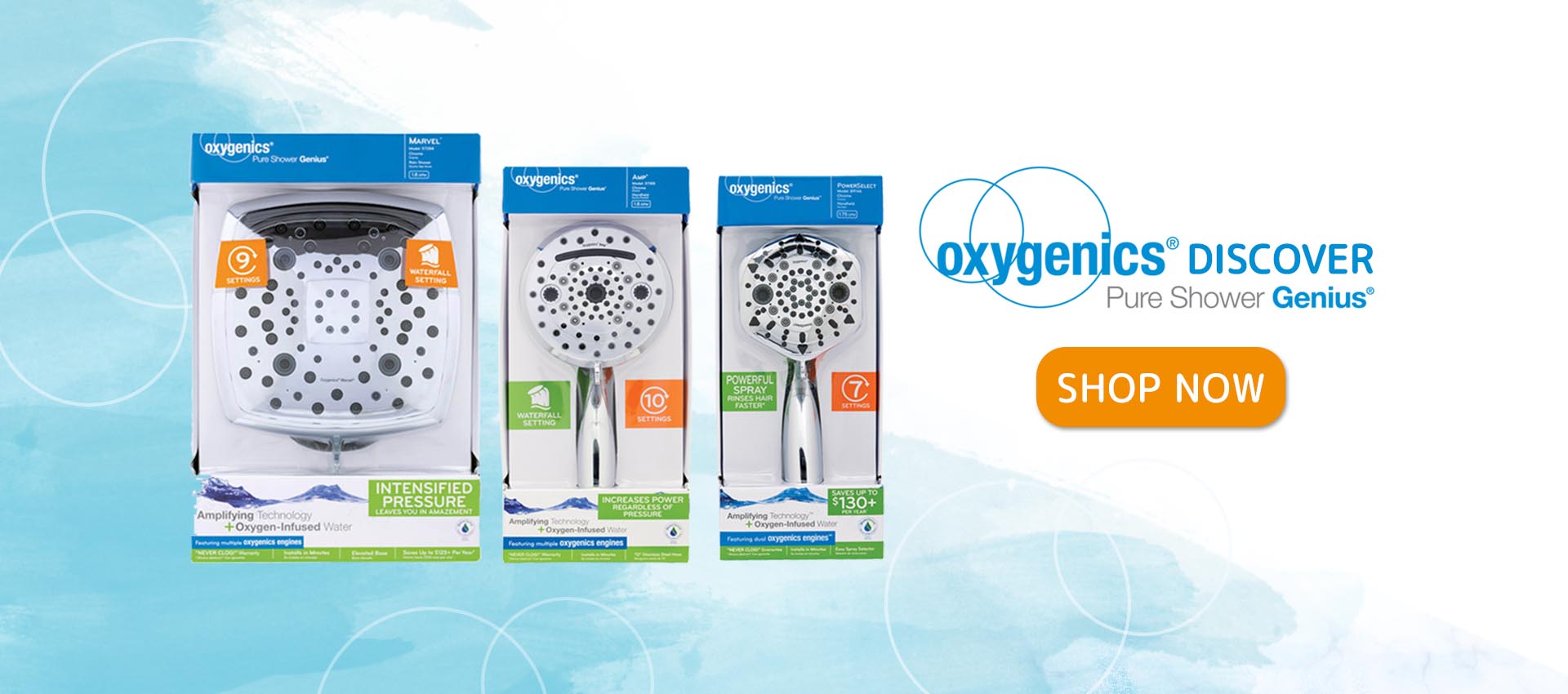 Oxygenics shower heads